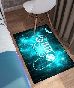 Personalized 3D Printed Gamepad Polyester Mats for Boys' Bedroom and Living Room Home Decor