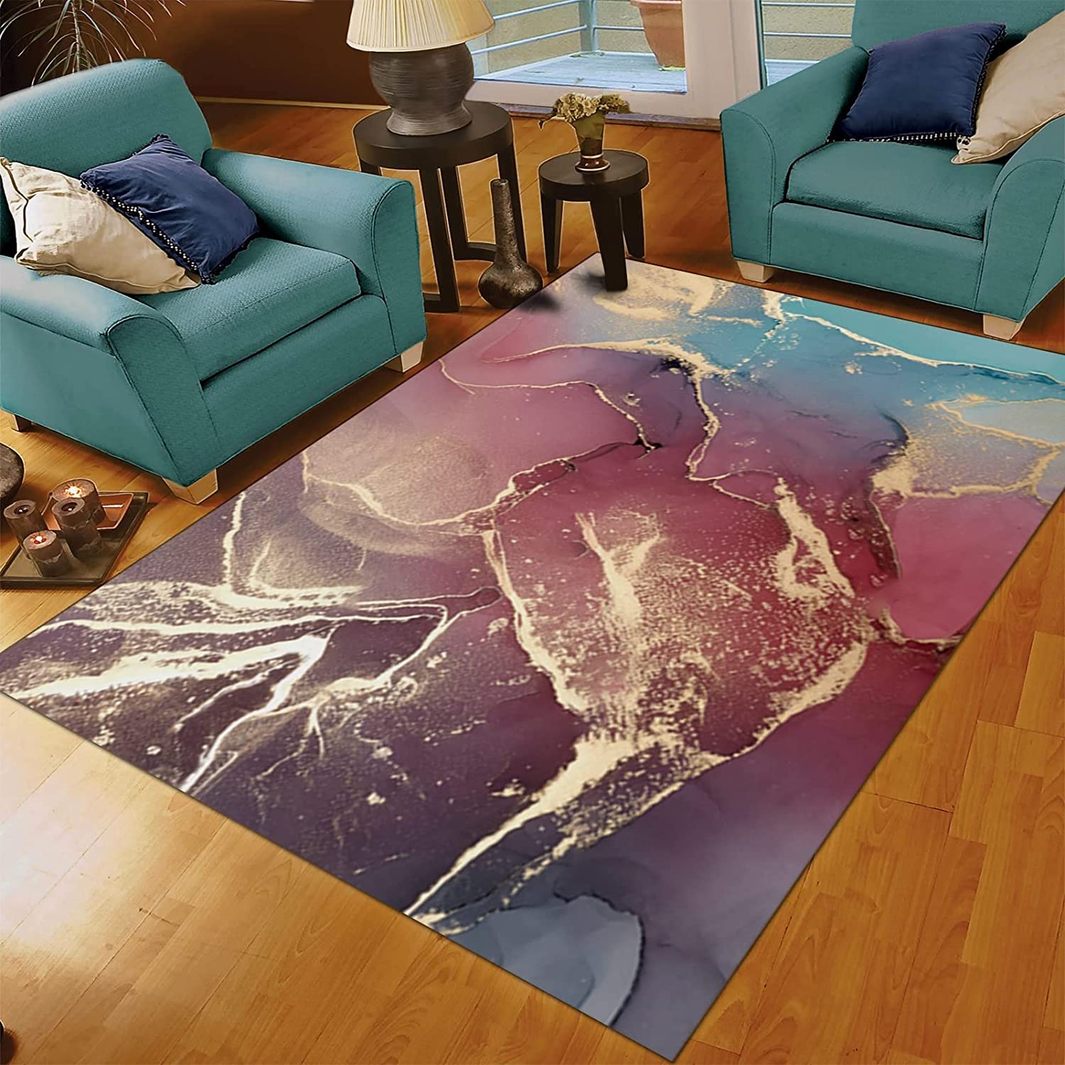 Personalized 70s Neon Sky Area Rug for Fashionable Living Room and Bedroom Decor
