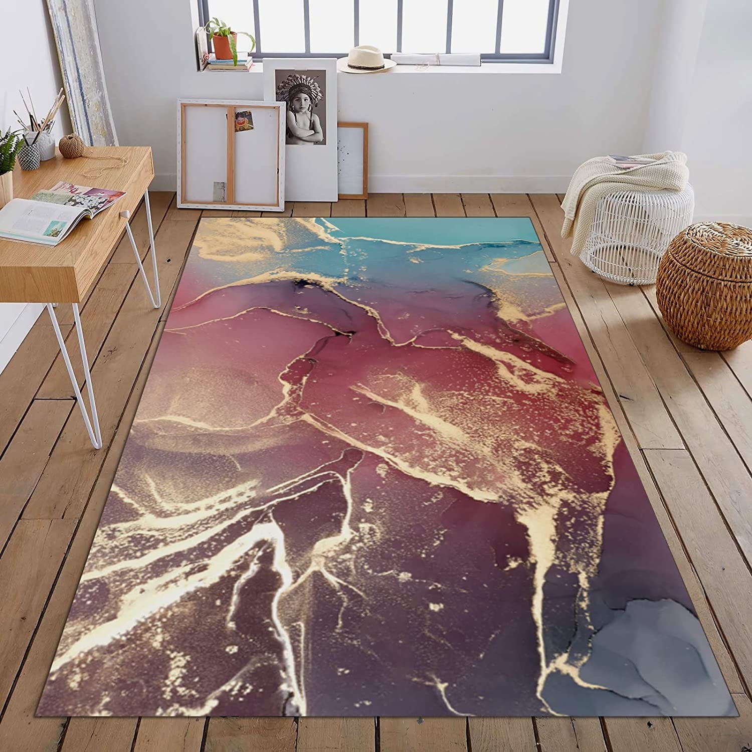 Personalized 70s Neon Sky Area Rug for Fashionable Living Room and Bedroom Decor - Image 2