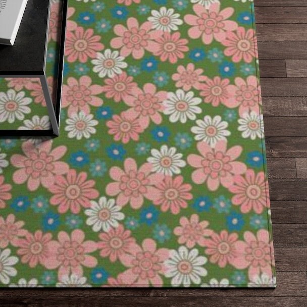 Personalized 70s Style Area Rug for Living Room or Bedroom Decor with 70s Rugs for Living Room - Image 2