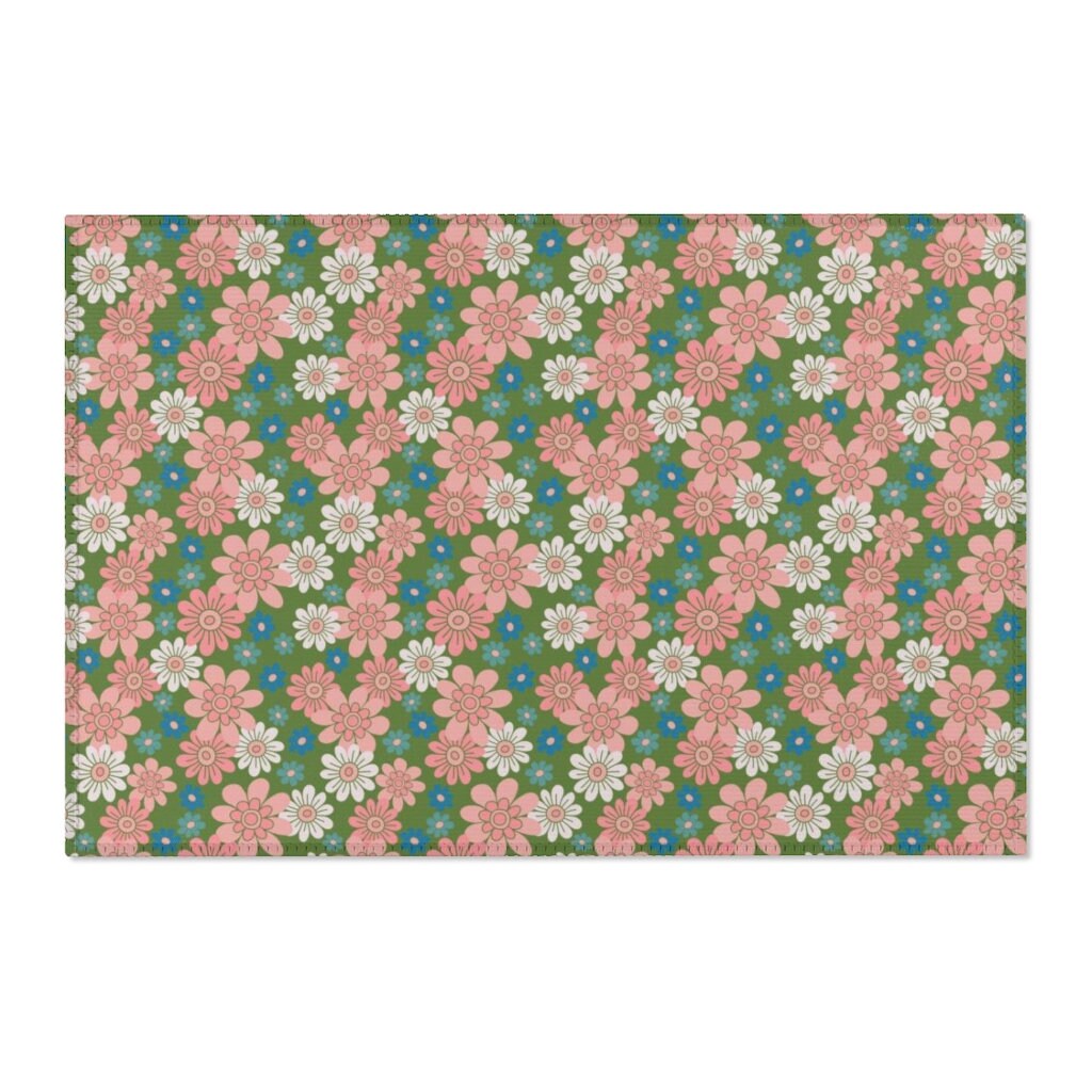 Personalized 70s Style Area Rug for Living Room or Bedroom Decor with 70s Rugs for Living Room - Image 3