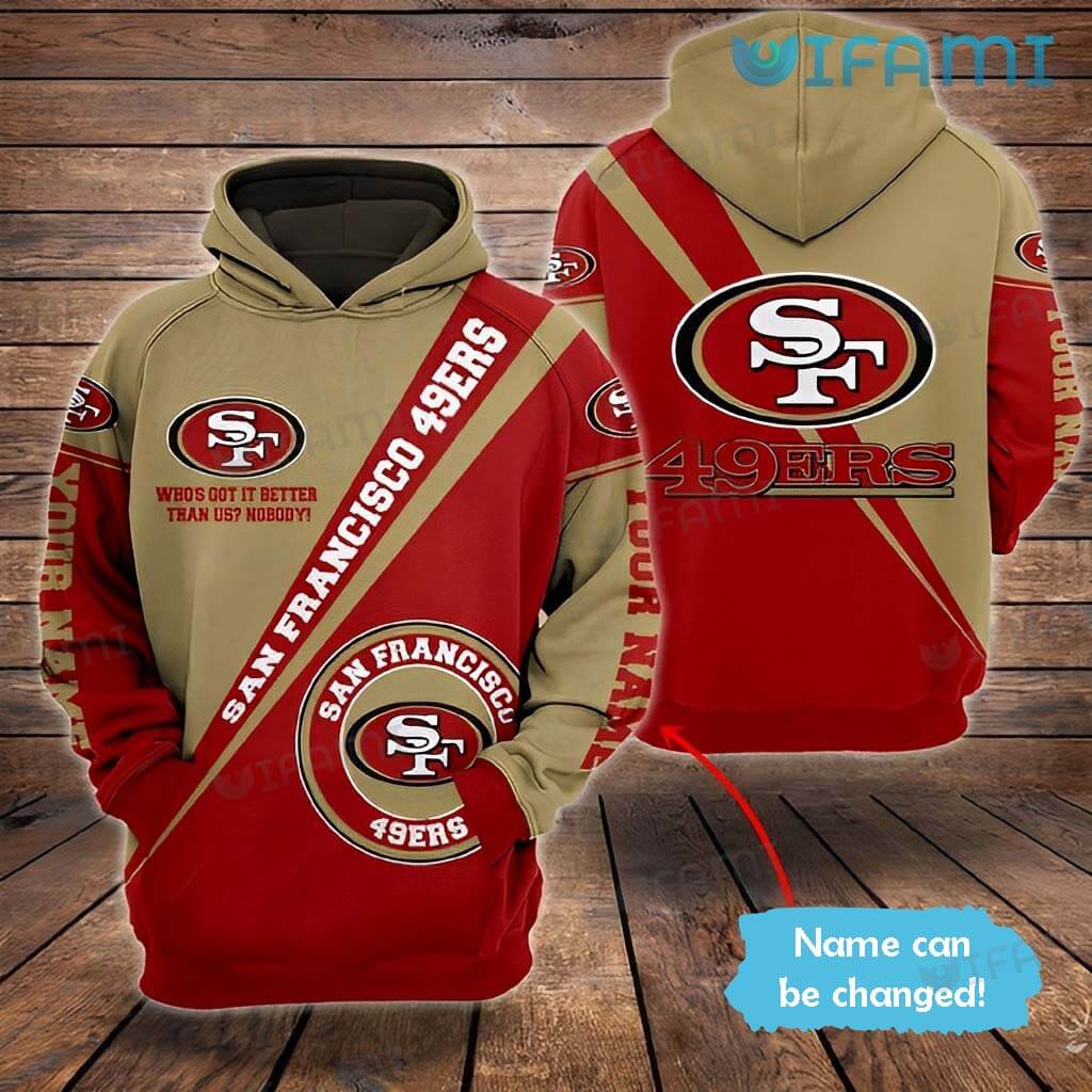 Personalized All Over Print Niners Hoodie 3D San Francisco 49ers Gift