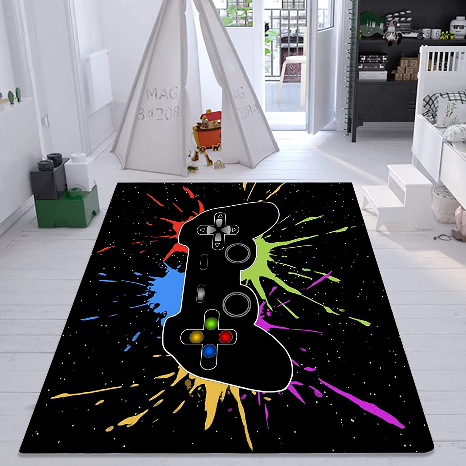 Personalized Ammyni Gamer Gamepad Controller Area Rugs for Home Decoration: Add Your Name or Phrase