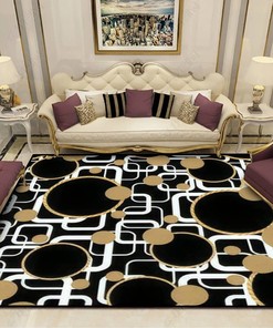 Personalized Area Rug Seamless Circles Abstract Soft Non-Slip Floor Mat for Home Decor in Living Room or Bedroom
