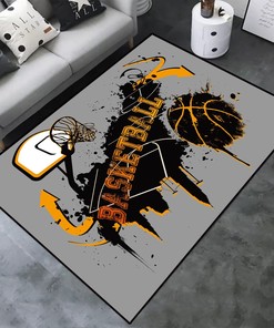 Personalized Basketball Court Rug for Boys' Room, Teen Room, and Living Room Decor