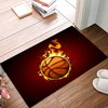 Personalized Basketball Fashion Enthusiasm Flame Black Area Rug for Boys' Room and Living Room Decoration