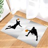 Personalized Basketball Player Silhouette Absorbent Area Rug for Boys' Room and Living Room Decoration