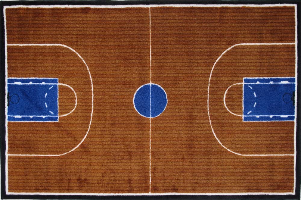 Personalized Basketball Rug for Boys' Bedroom and Living Room Decor - Non-Slip Home Floor Mat with Printed Design