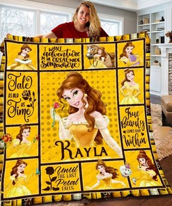 Personalized Belle Princess Lover Gift with Disney Beauty Blanket