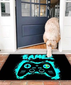 Personalized Black Gamer Area Rug for Bedroom Boys