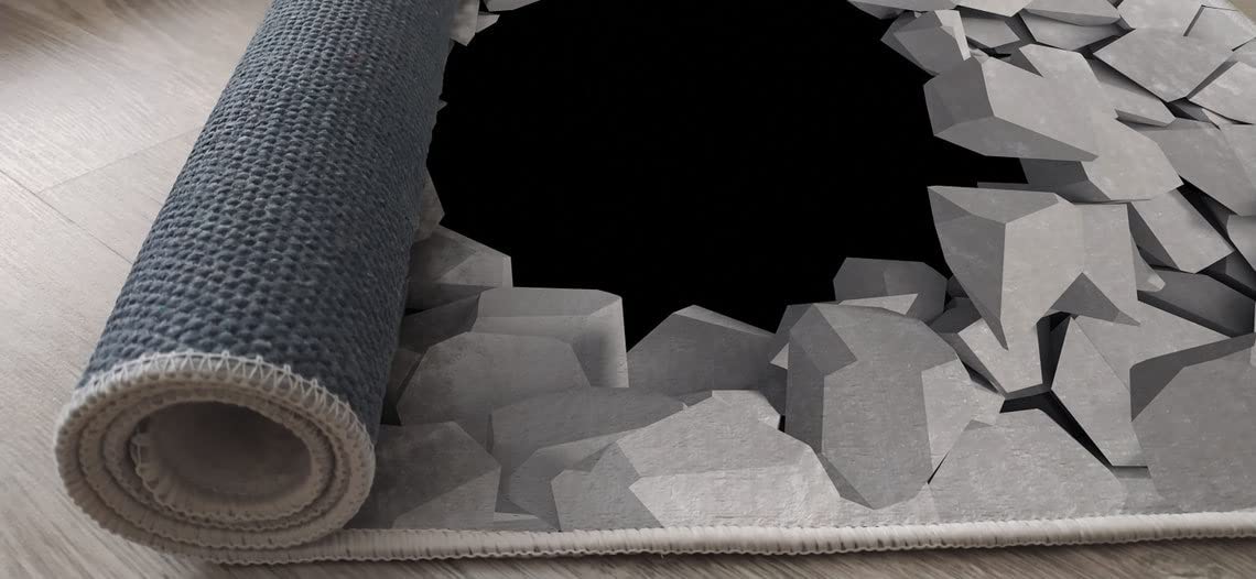 Personalized Black Hole Rug Featuring Optical Illusion, Perfect for Housewarming or Modern Bedroom Decor - Image 4