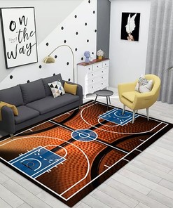 Personalized Boy Girl Kids Sports Area Anti-Slip Rug - Soft Flannel Print Carpet