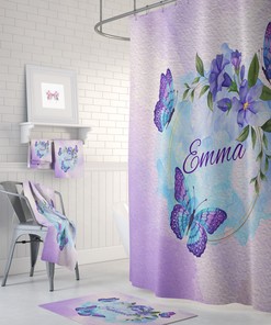 Personalized Butterfly Shower Curtain with Unique Bathroom Decor