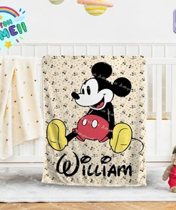 Personalized Cartoon Characters TV Show Character Blanket with Custom Name disney blanket baby girl