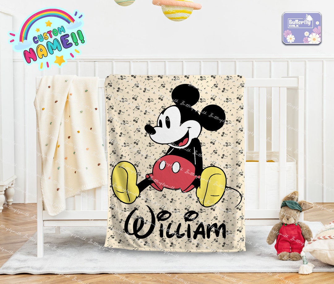 Personalized Cartoon Characters TV Show Character Blanket with Custom Name disney blanket baby girl
