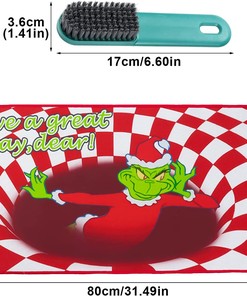 Personalized Christmas 3D IllusionRug for Home Decoration (16x32in, Red+White) with Optical Illusion Design