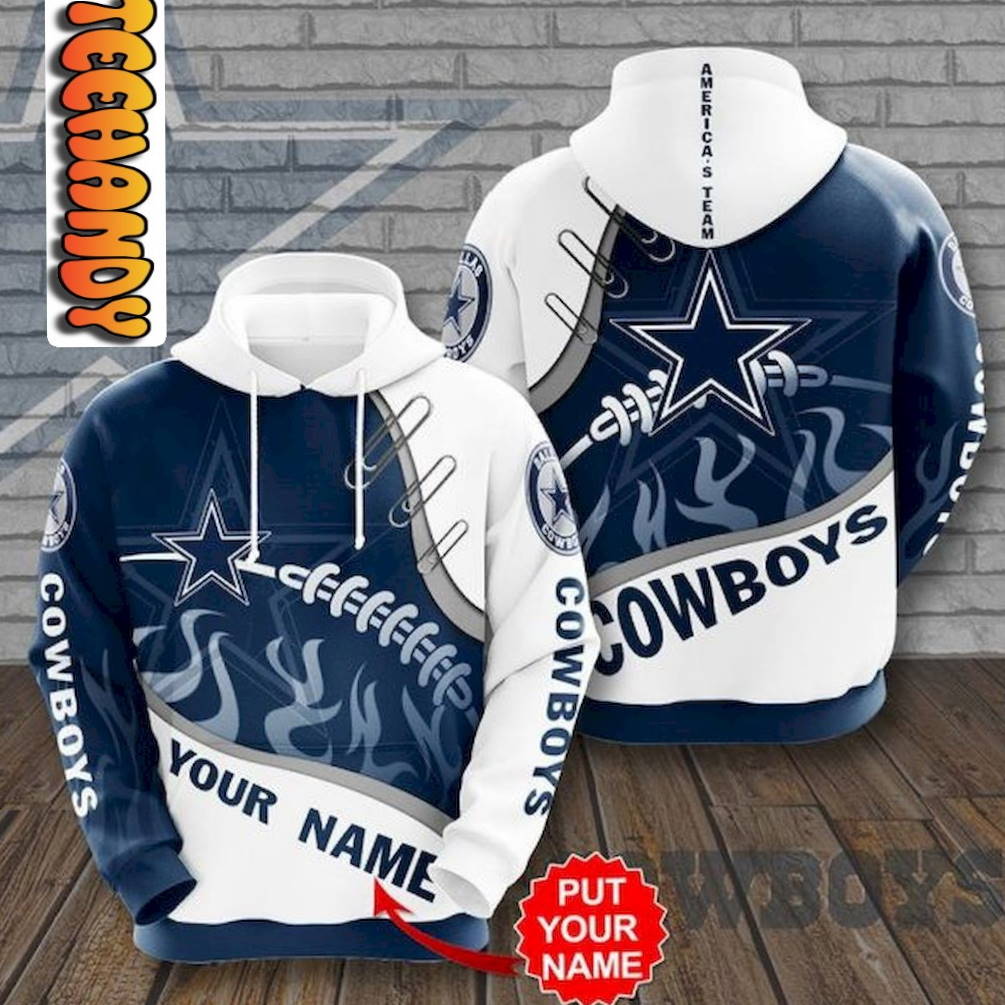 Personalized Dallas Cowboys All Over Print 3D Hoodie with Custom Design