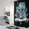 Personalized Diamond Skull Shower Curtain Set with Gothic Bath Accessories