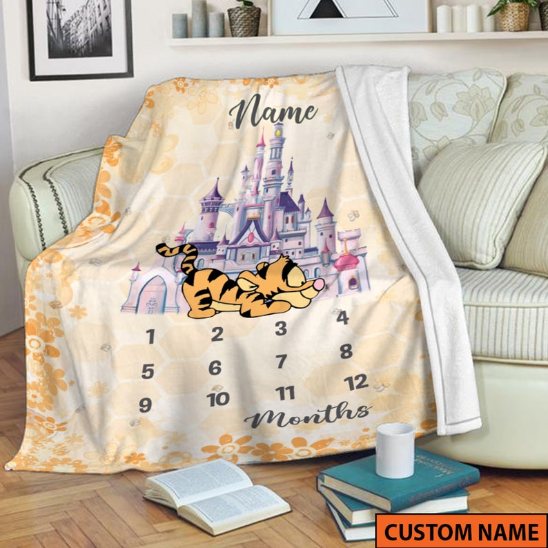 Personalized Disney Baby Animal Tiger Blanket for Full Month Baby with Name - Image 3