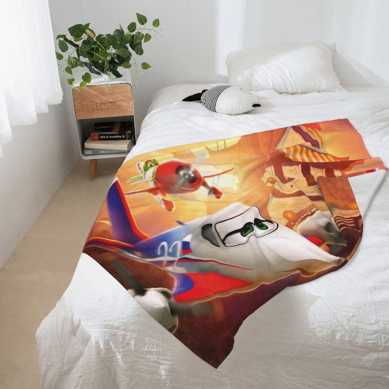 Personalized Disney Baby Blanket with Airplane Print for Boys - Image 3