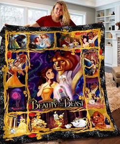 Personalized Disney Beauty and the Beast Fleece Blanket featuring the Princess and the Beast, Disney Lover Gift
