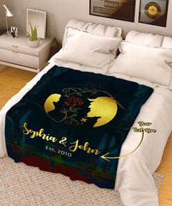 Personalized Disney Blanket Gift For Her/Him, Gifts For Newly Weds, Engagement, Camping, TV Show Character Blanket