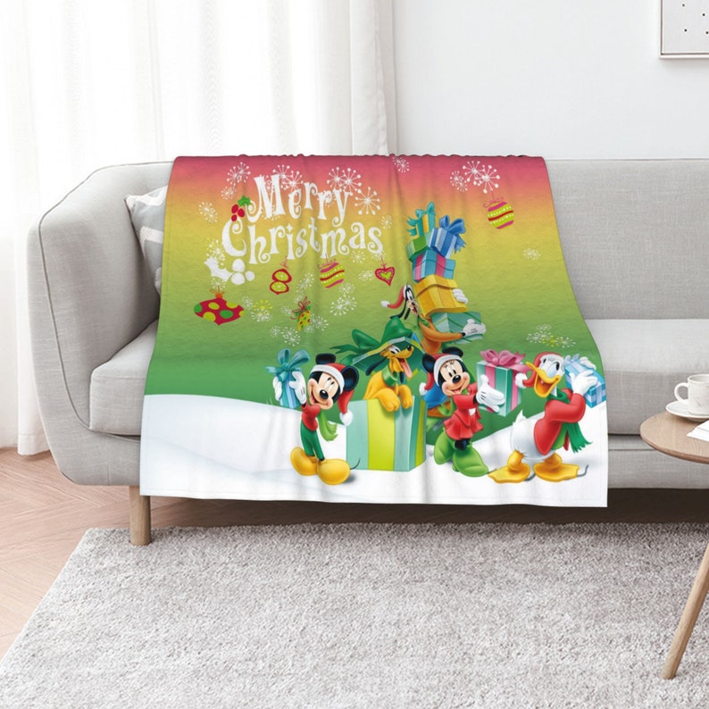 Personalized Disney Custom Name Anime Flannel Mickey and Minnie Throw Blanket - Add Some Disney Magic to Your Home - Image 3