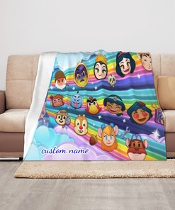 Personalized Disney Emoji Blitz Throw Blanket - Custom Gift for Kids and Adults