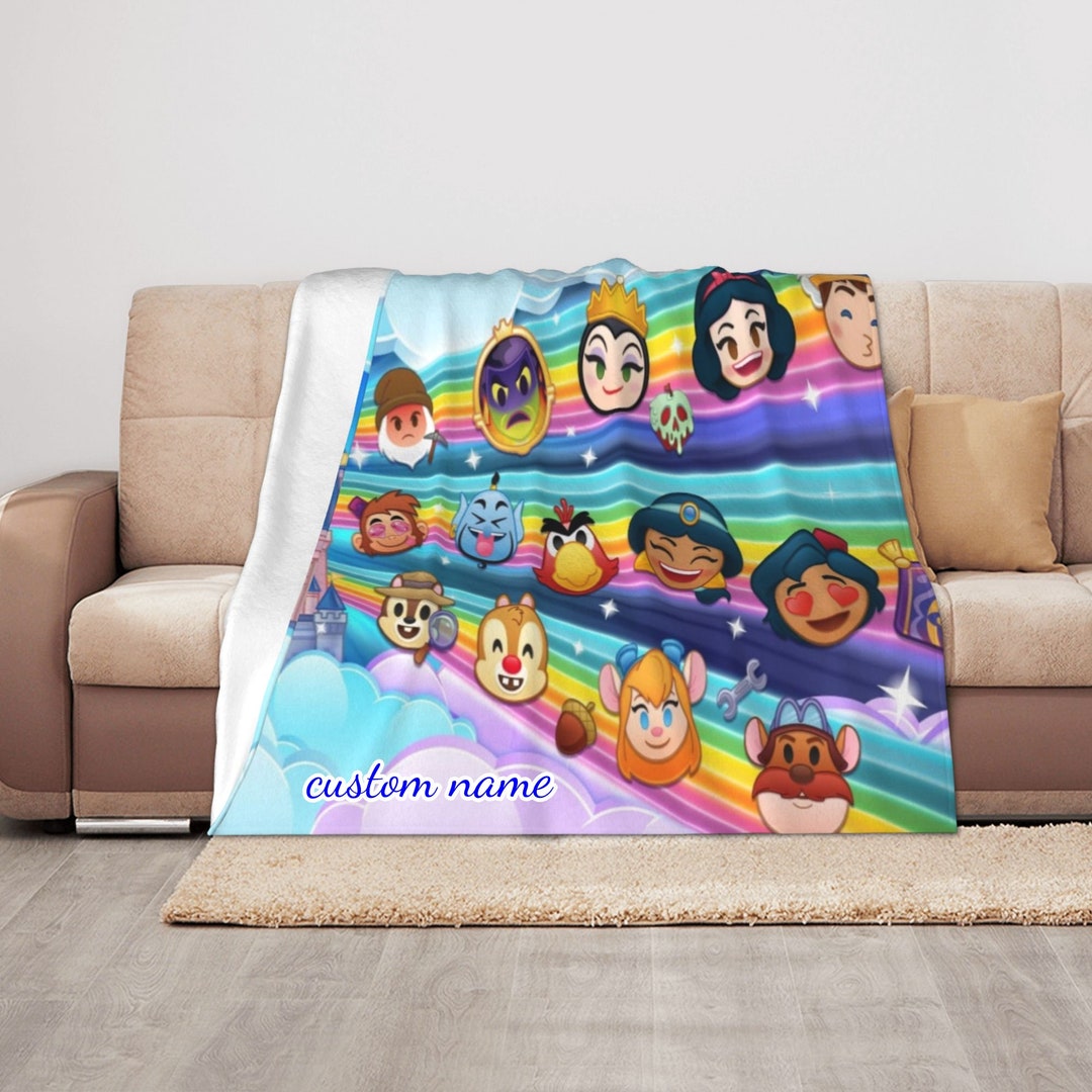 Personalized Disney Emoji Blitz Throw Blanket - Custom Gift for Kids and Adults