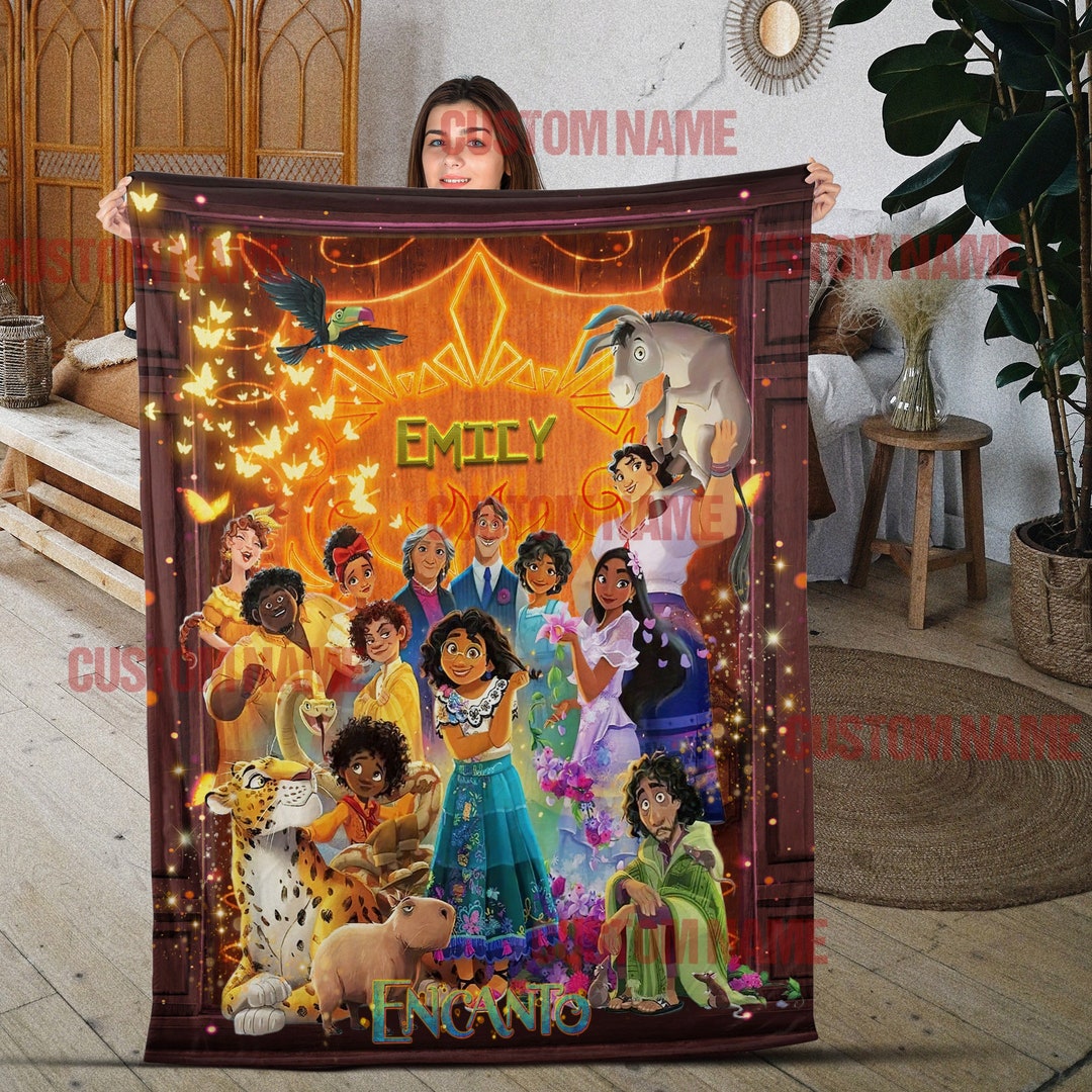 Personalized Disney Encanto Kids Fleece Blanket, Blanket Gift Ideas for Halloween and Christmas