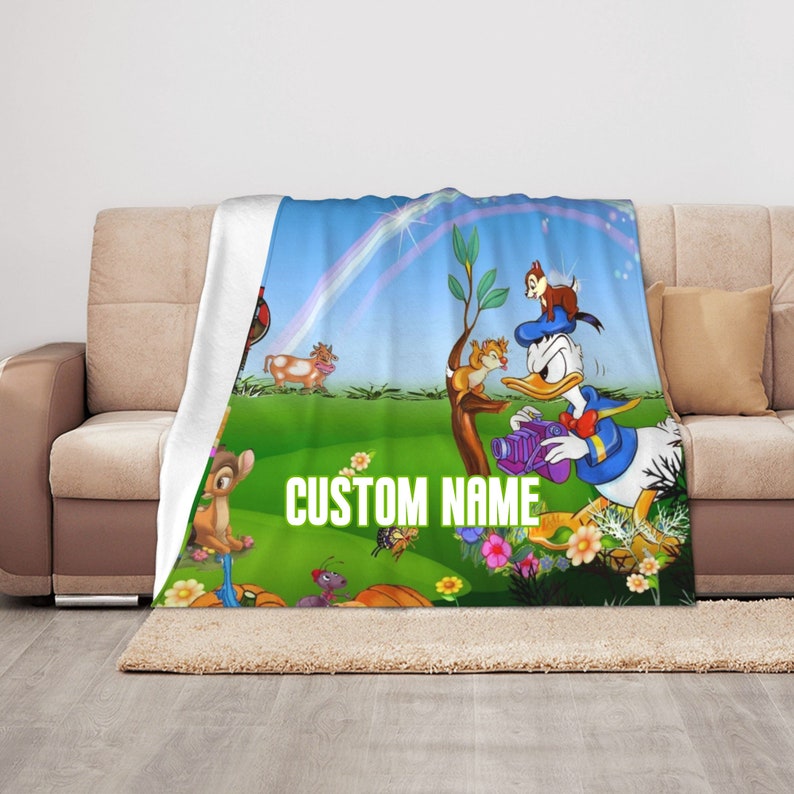 Personalized Disney Flannel Throw Blanket Featuring Donald Duck, Birthday/Christmas Gift - Image 2