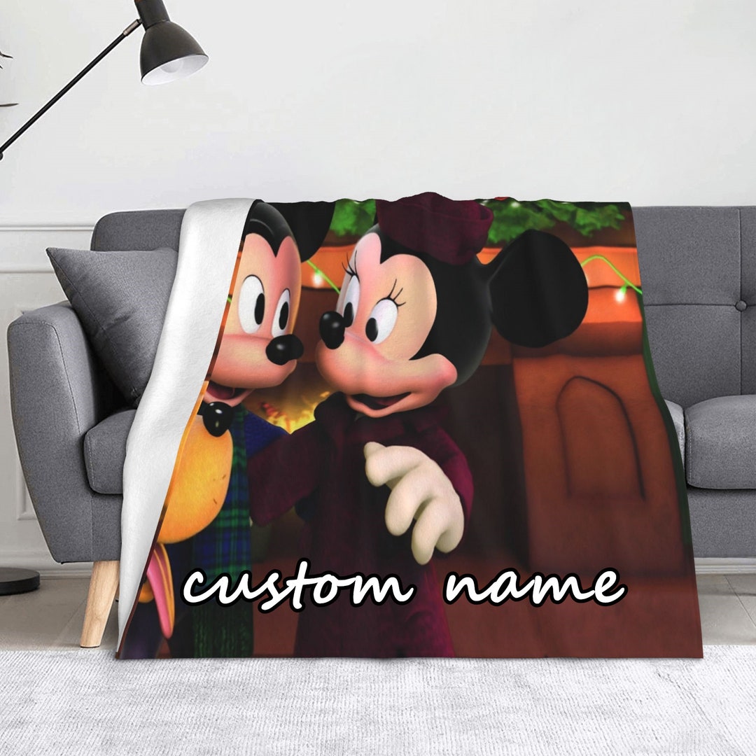 Personalized Disney Mickey Minnie Blanket Baby Birthday Gift Home Decor