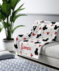 Personalized Disney Mickey Mouse Fleece and Sherpa Blanket, Disney Couch Blanket, Disney Home Nursery, Disney Lover Gift