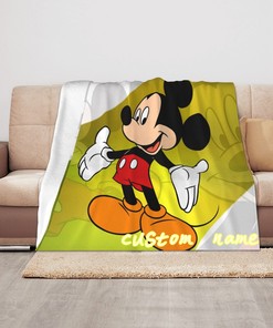 Personalized Disney Mickey Mouse Name Blanket - Perfect for Baby Girls and Boys