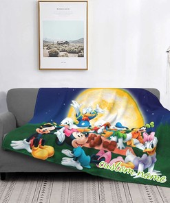 Personalized Disney Mickey Mouse Tapestry Blanket for Kids and Adults with Custom Name