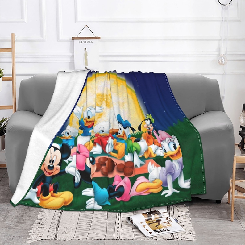 Personalized Disney Mickey Mouse Tapestry Blanket for Kids and Adults with Custom Name - Image 3