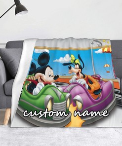 Personalized Disney Mickey and Minnie Blanket for Baby - Custom Name Gift Home Decor