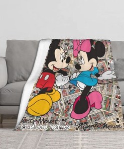 Personalized Disney Minnie Mouse Double Layer Name Blanket - Ideal for Kids and Adults at Christmas