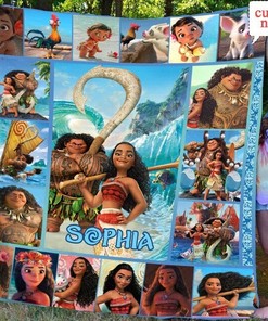 Personalized Disney Moana Fleece Blanket for Birthday and Anniversary Gift