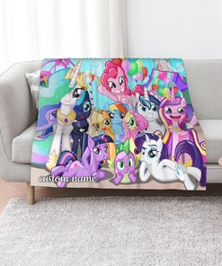 Personalized Disney My Little Pony Blanket â€“ Soft Gift for Home Decor, Sofa, Bedding, Living Room