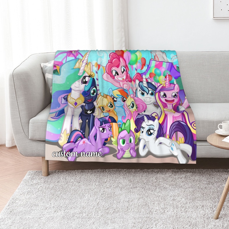 Personalized Disney My Little Pony Blanket – Soft Gift for Home Decor, Sofa, Bedding, Living Room - Image 2
