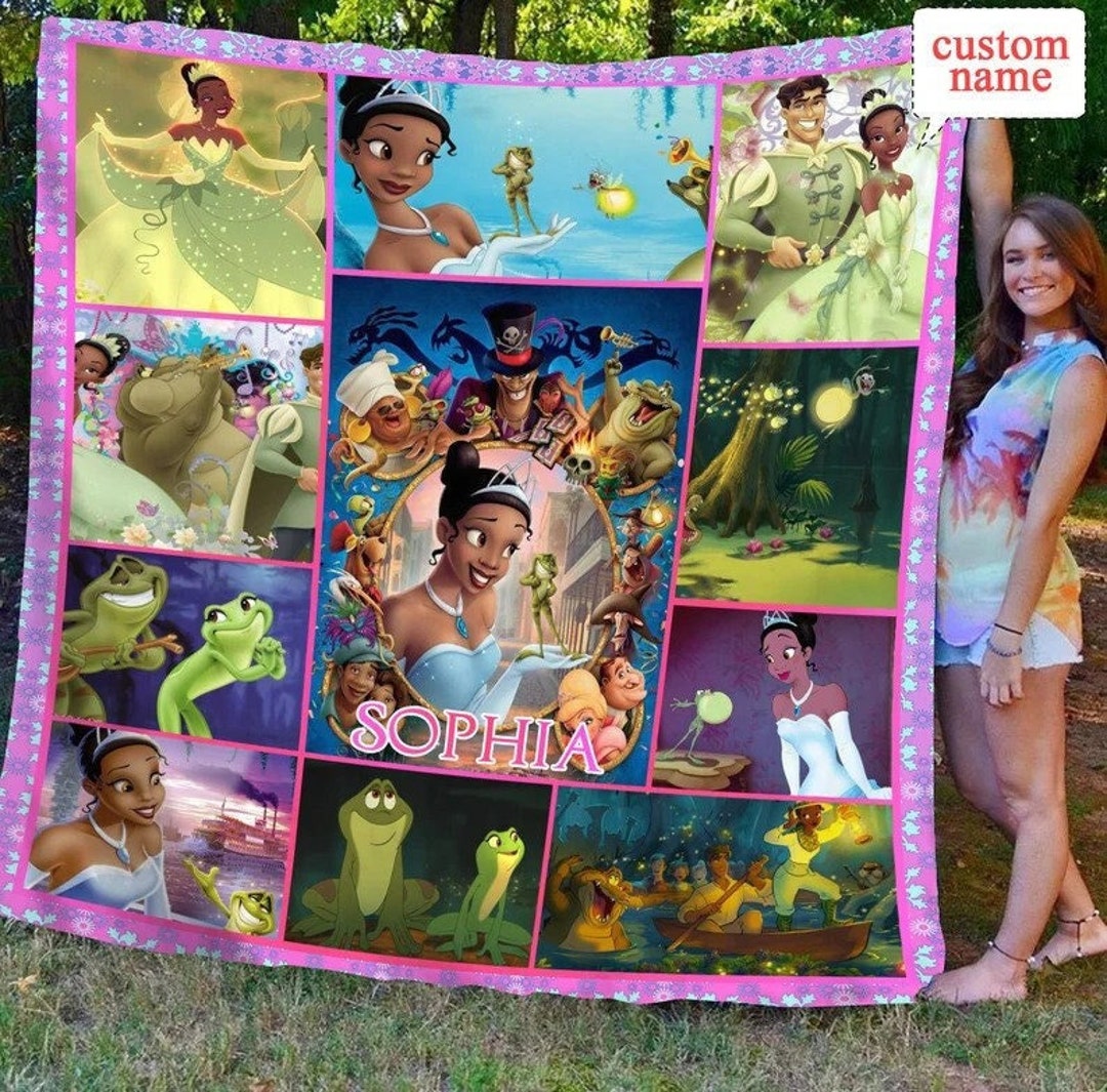 Personalized Disney Princess Tiana Blanket for The Princess and The Frog Birthday Party