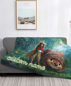 Personalized Disney Raya and The Last Dragon Tapestry Blanket Gift for Kids and Teens