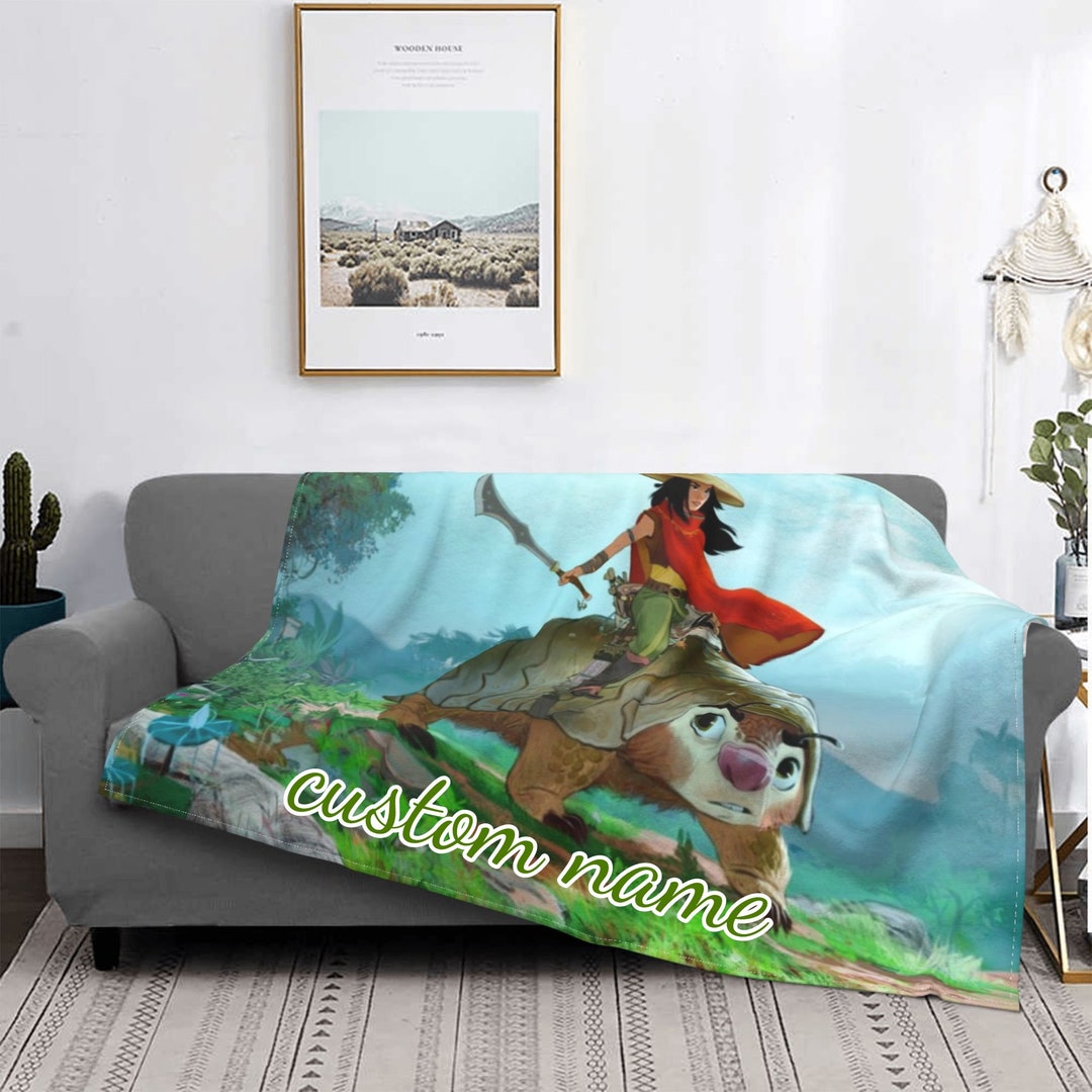 Personalized Disney Raya and the Last Dragon Baby Boy Blanket - Custom Name Gift