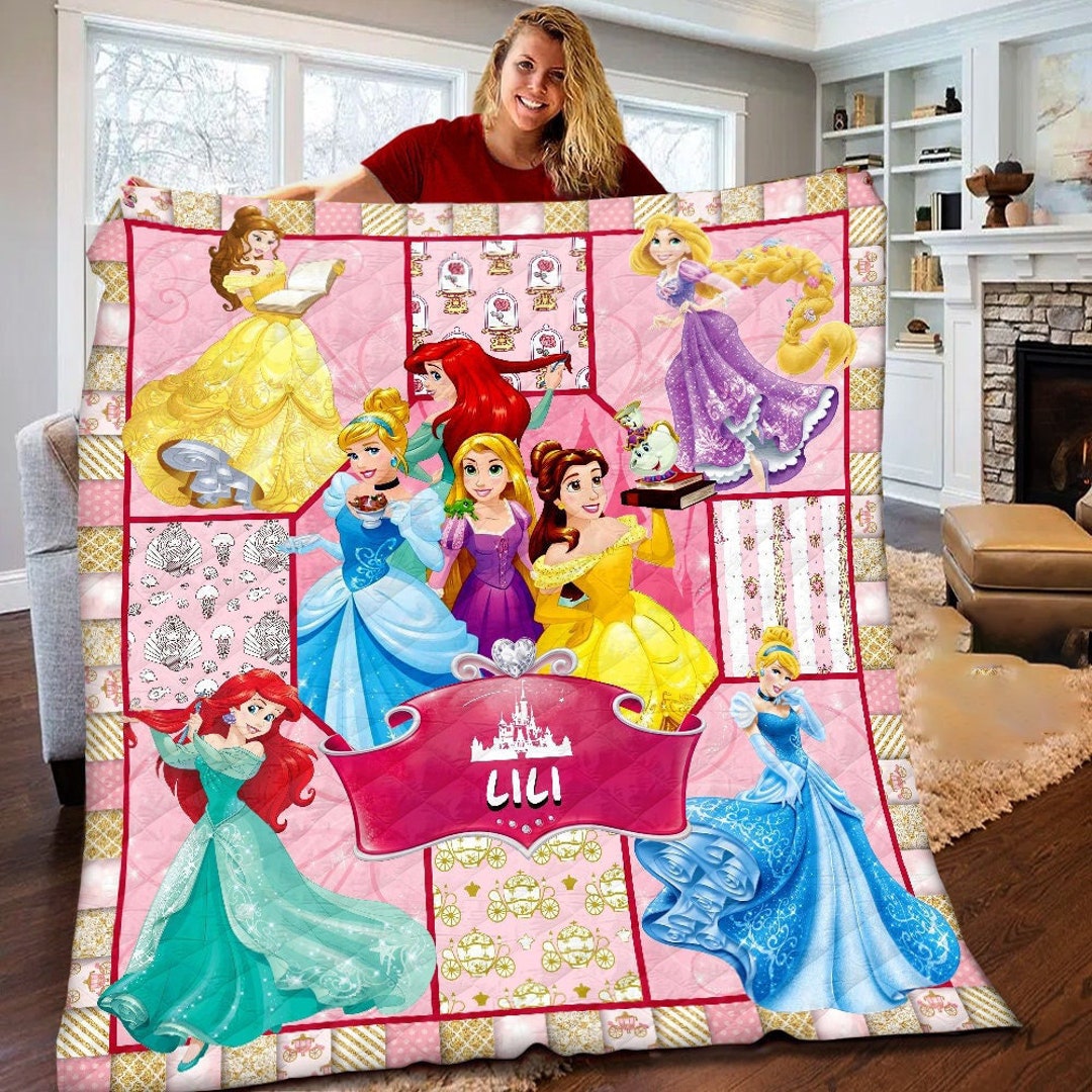 Personalized Disney Sleeping Beauty Fleece Blanket, Aurora Blanket, Disney Movies Birthday Gift, Custom Name Blanket