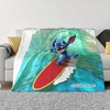 Personalized Disney Stitch Blanket - Custom Name Printed Two Layers Soft Fleece Bedspread for Home Decor or Camping