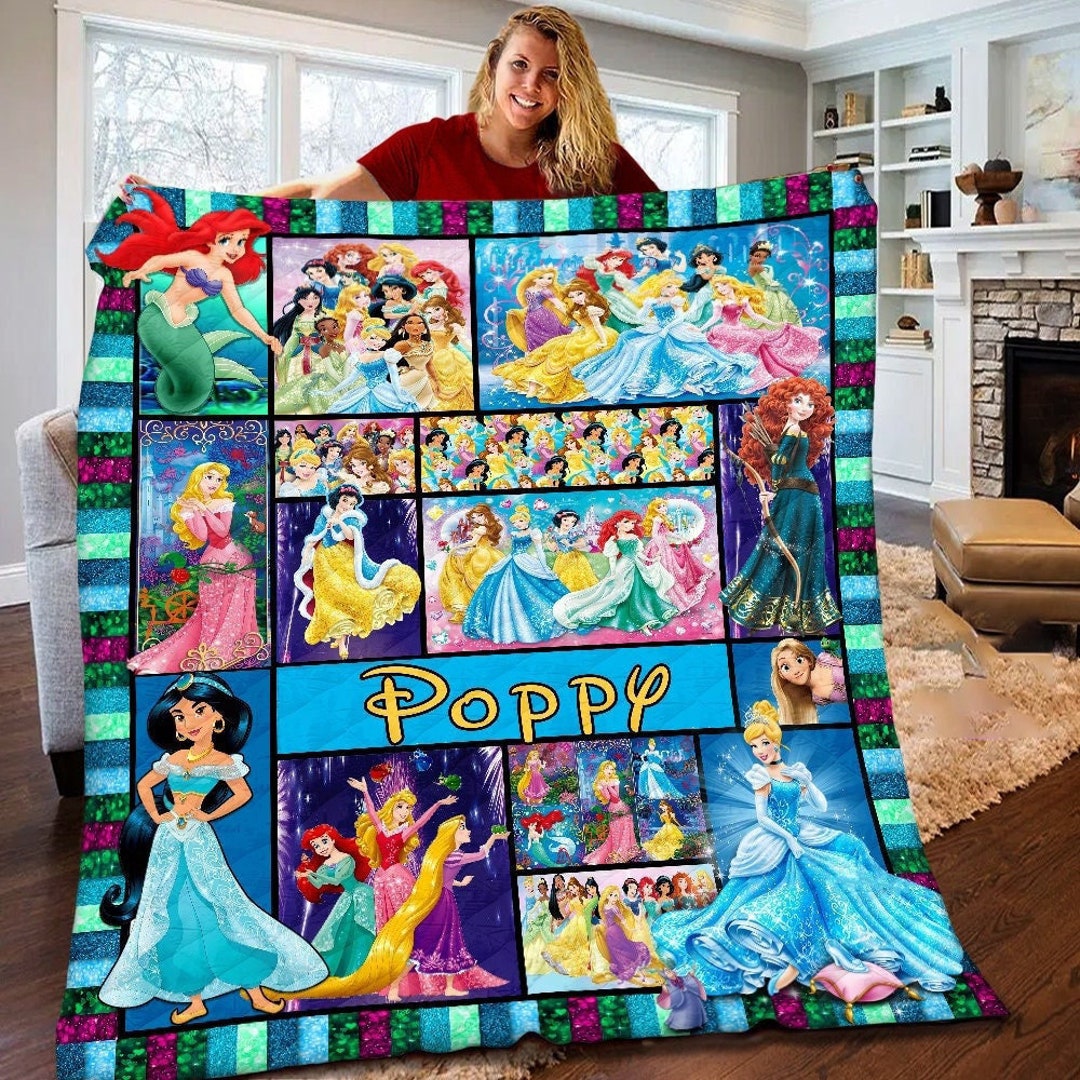 Personalized Disney Tangled Fleece Blanket, Rapunzel Blanket, Disney Movies Merch, Christmas Gift, Custom Name Blanket