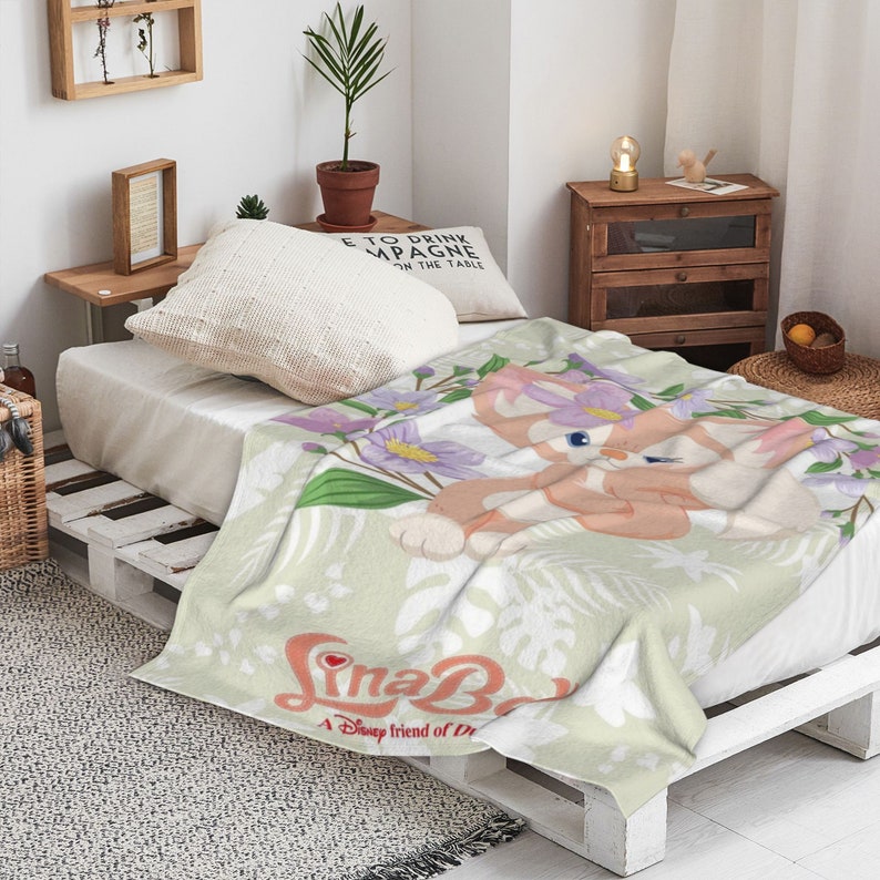 Personalized Disney Tinkerbell Fleece and Sherpa Blanket, Tinkerbell Blanket, Custom Name Blanket for Birthday Gift - Image 2