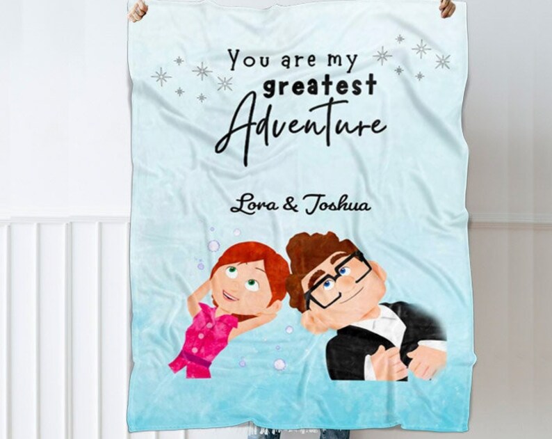 Personalized Disney Up Blanket for Wedding Gift, Couples Love, Anniversary, and Birthday Gift - Image 2