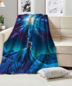 Personalized Frozen Elsa Blanket - Cartoon Custom Name Blanket for Baby Birthday Gift and Home Decor
